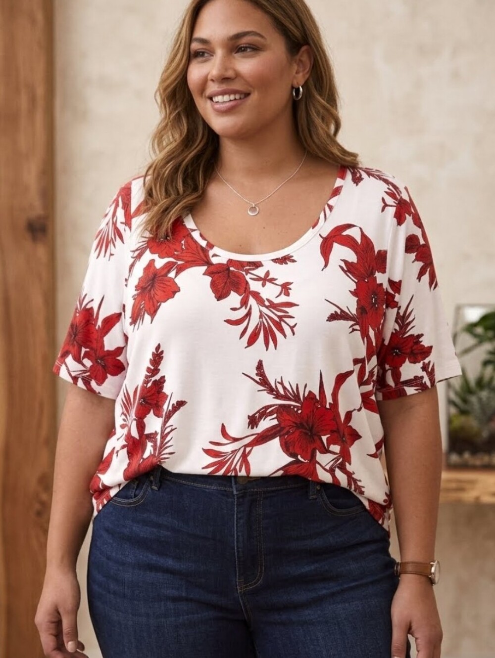 Lane Bryant Plus size Short Sleeves Floral Casual Pullover top size 22/24